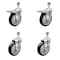 Service Caster 5 Inch Black Polyurethane Wheel Swivel 1/2 Inch Stem Caster Total Lock Brake, 2PK SCC-TSTTL20S514-PPUB-BLK-121315-2-S2 - alternate 1